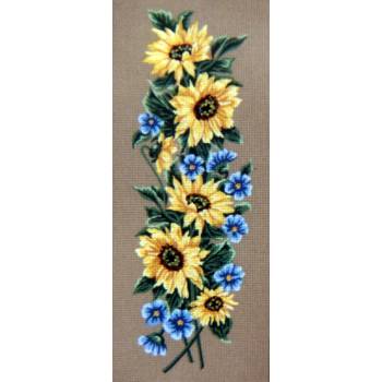 Stickpanel „Blumen“ im Format 55 x 22 cm 18.625 Gobelin-Diamant